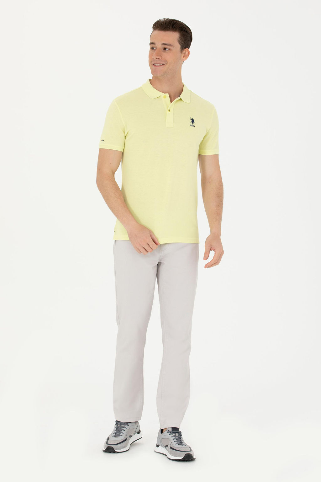 Мужская светло-желтая базовая футболка - U.s. polo assn фото 11