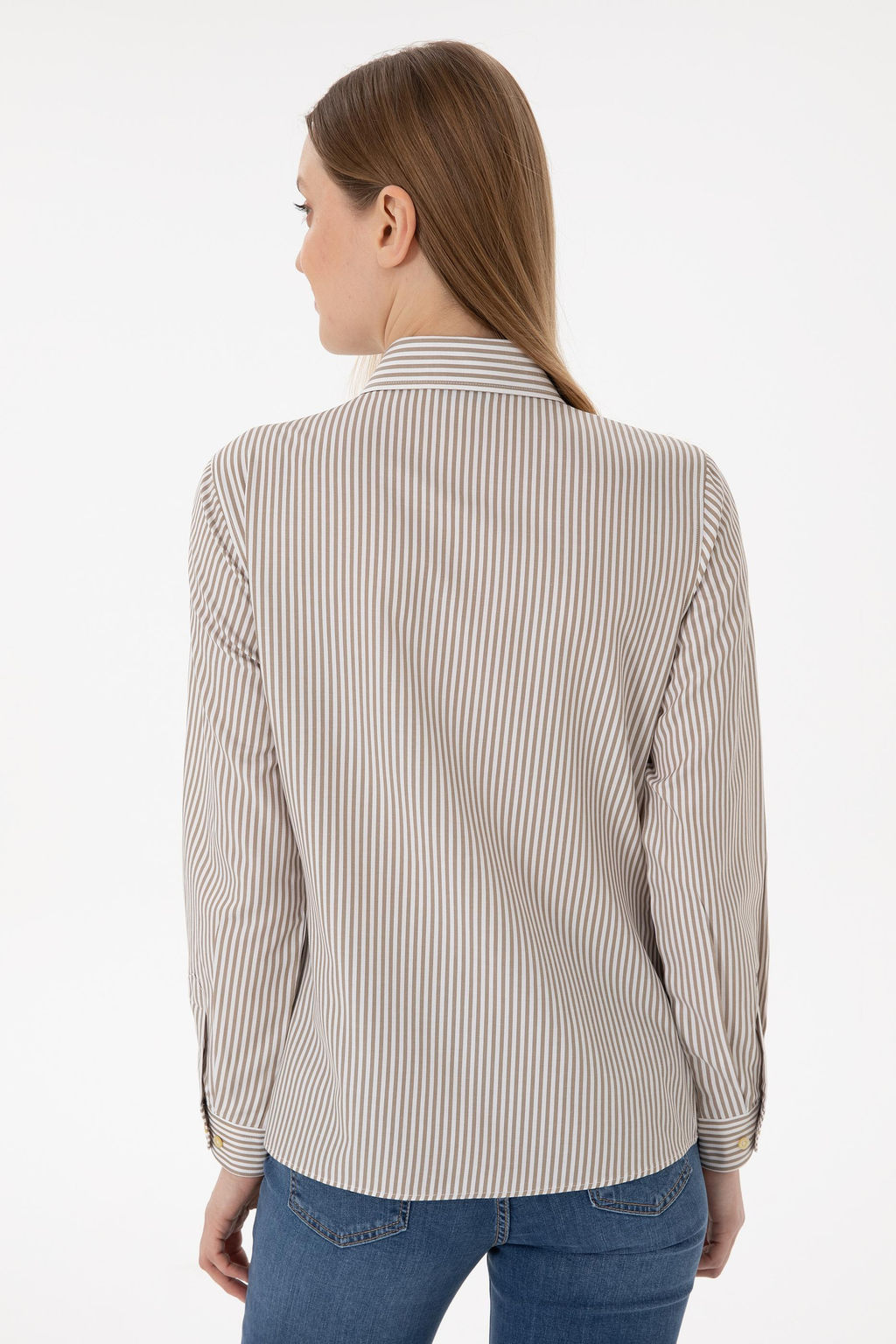 Kad_n Haki _izgili Uzun Kollu G_mlek Sepette S_rpriz _ndirim - U.s. polo assn фото 5