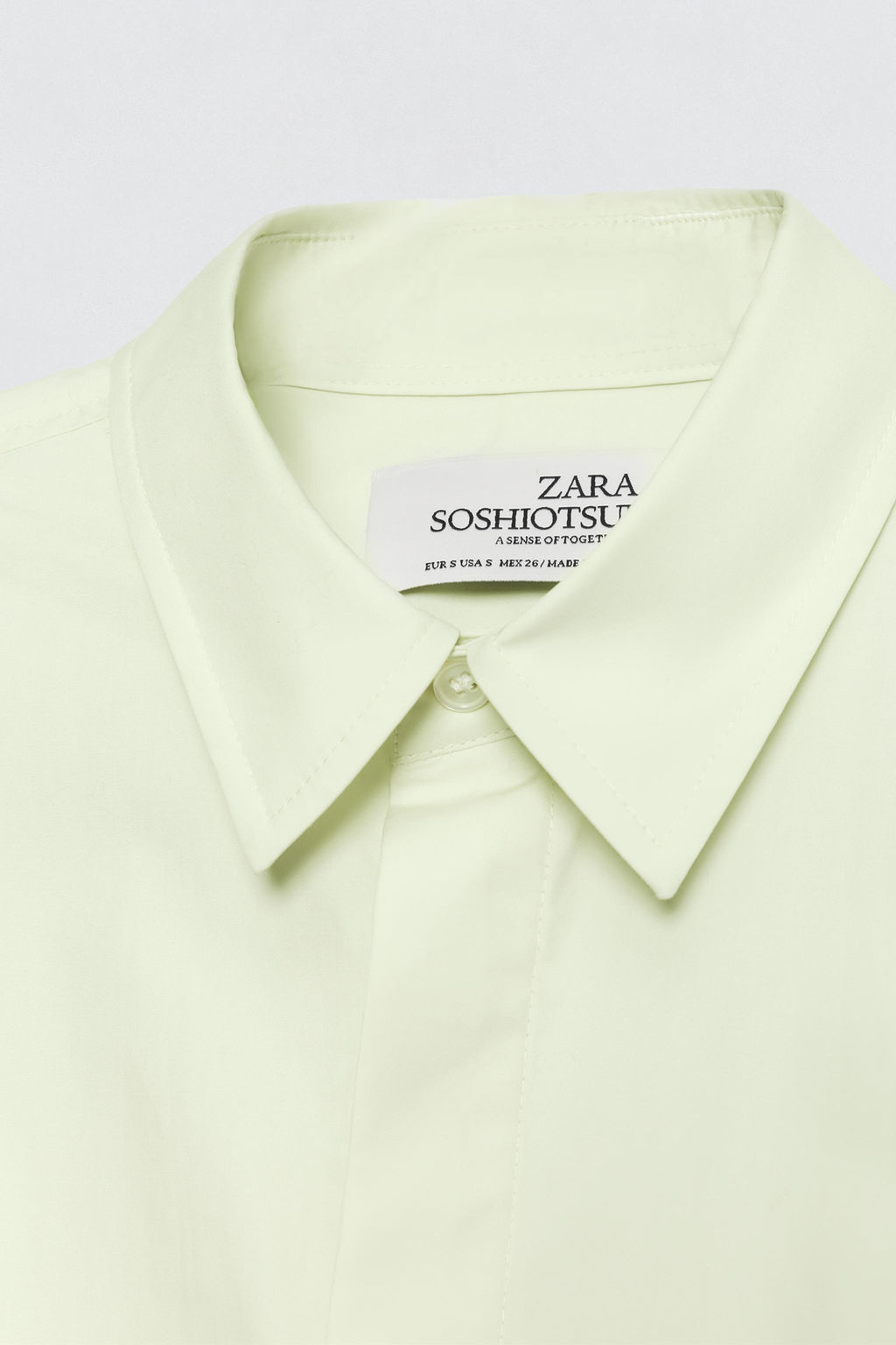 CAMISA POPEL?N LAZO SOSHIOTSUKI X ZARA / Verde claro фото 6