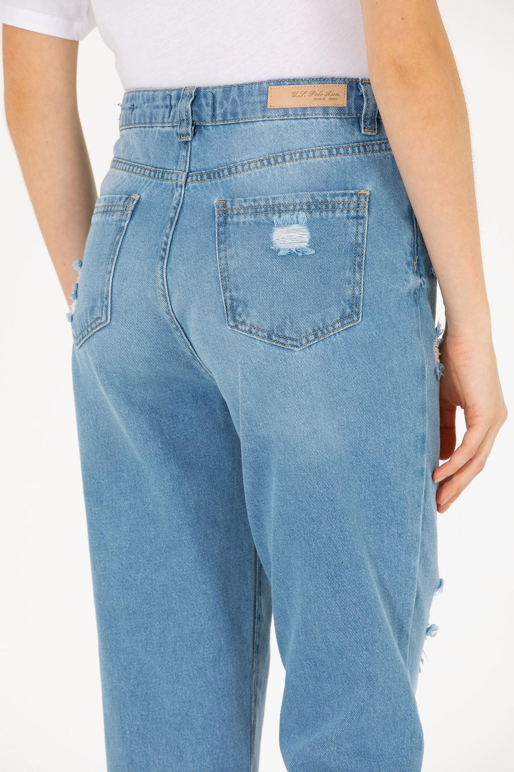 Женские голубые джинсовые брюки - U.s. polo assn фото 6