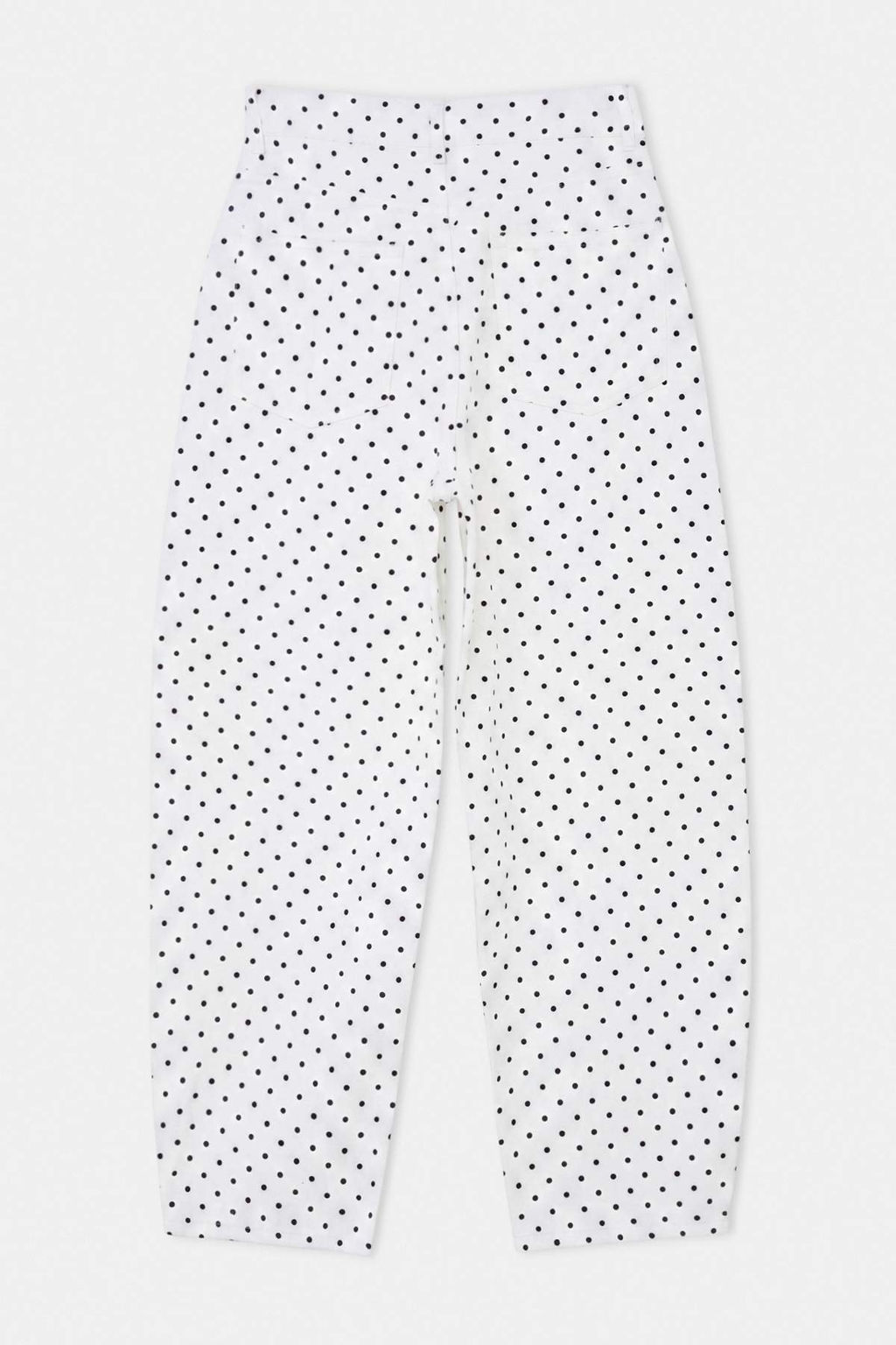 Beyaz %100 Pamuk Puantiyeli Y_ksek Bel Barrel Jeans TWOAW27JE00061 - Trendyolmilla фото 6