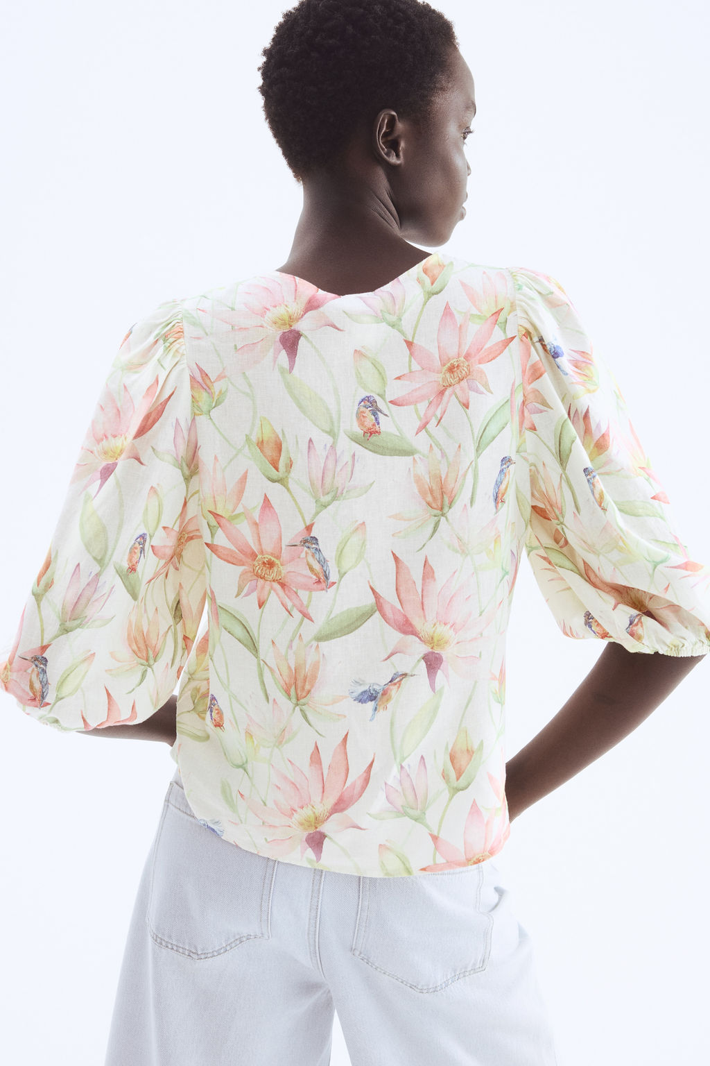 Blusa en mezcla de lino - H&m фото 14