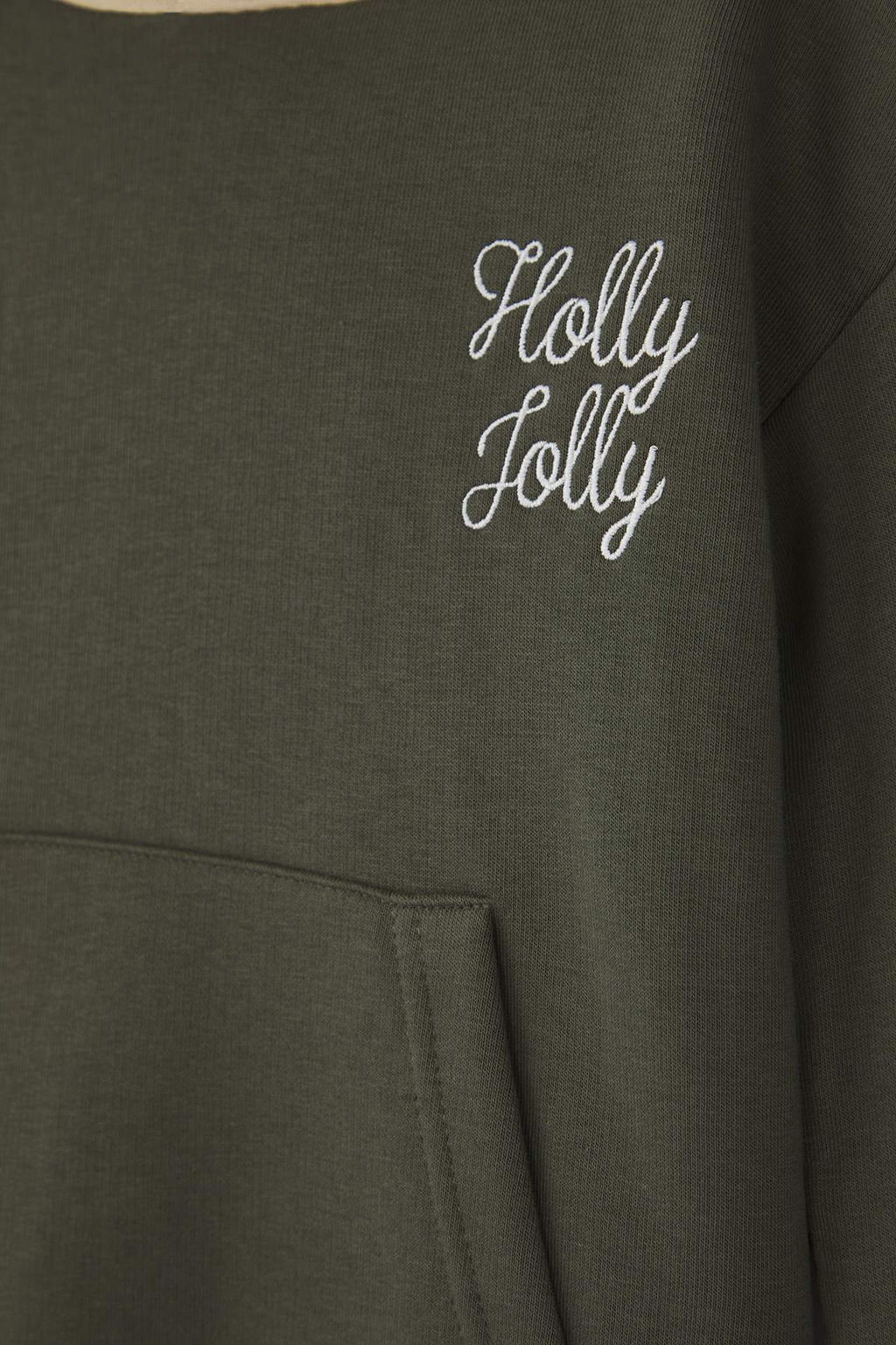 Haki Pamuklu Slogan Bask? Kapusonlu Oversize Orme Erkek Cocuk Sweatshirt TKDAW26SW00011 - Trendyolmilla фото 4