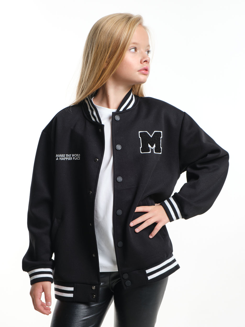 Бомбер (джемпер) 33-25015 черный - Mini maxi фото 6