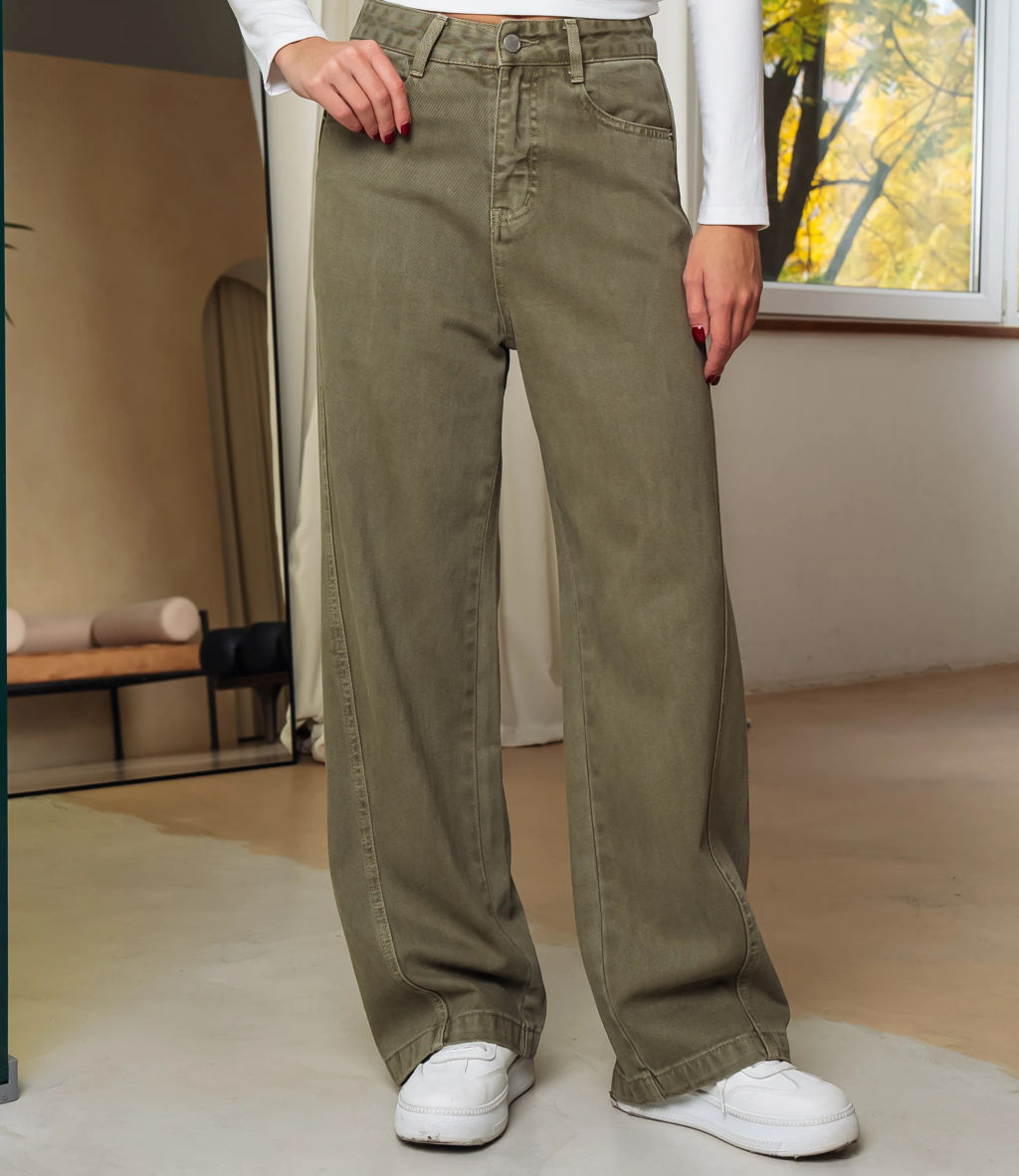 Джинсы #КТ6257, хаки - Dommod фото 2