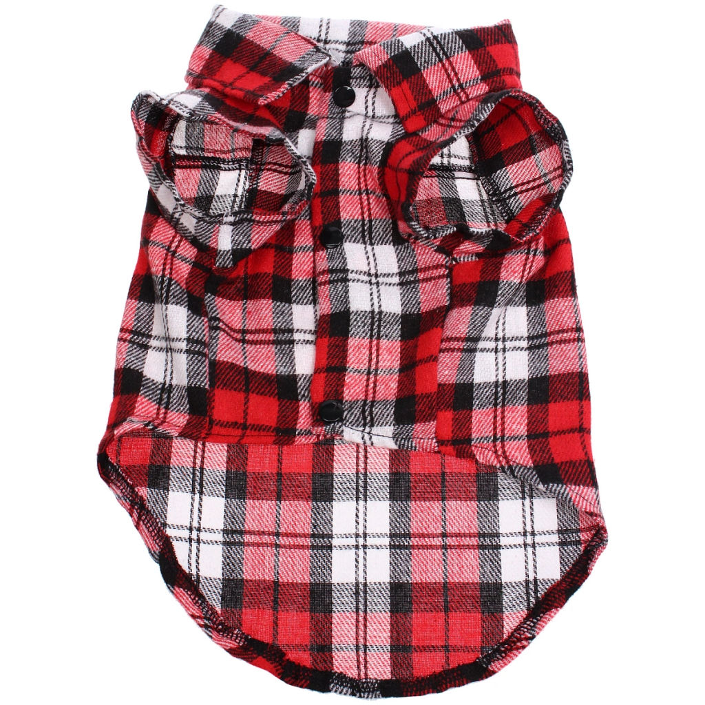 Кофта - рубашка фланелевая для мелких пород собак и кошек "BRO Style", цвет красный, р L