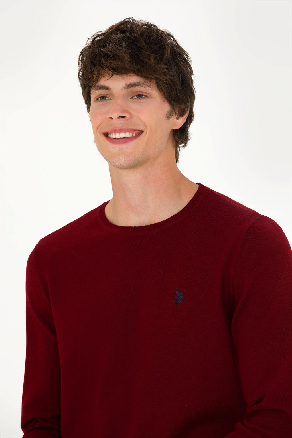 U. S. Polo Assn Мужской бордово-красный базовый свитер - U.s. polo assn фото 10