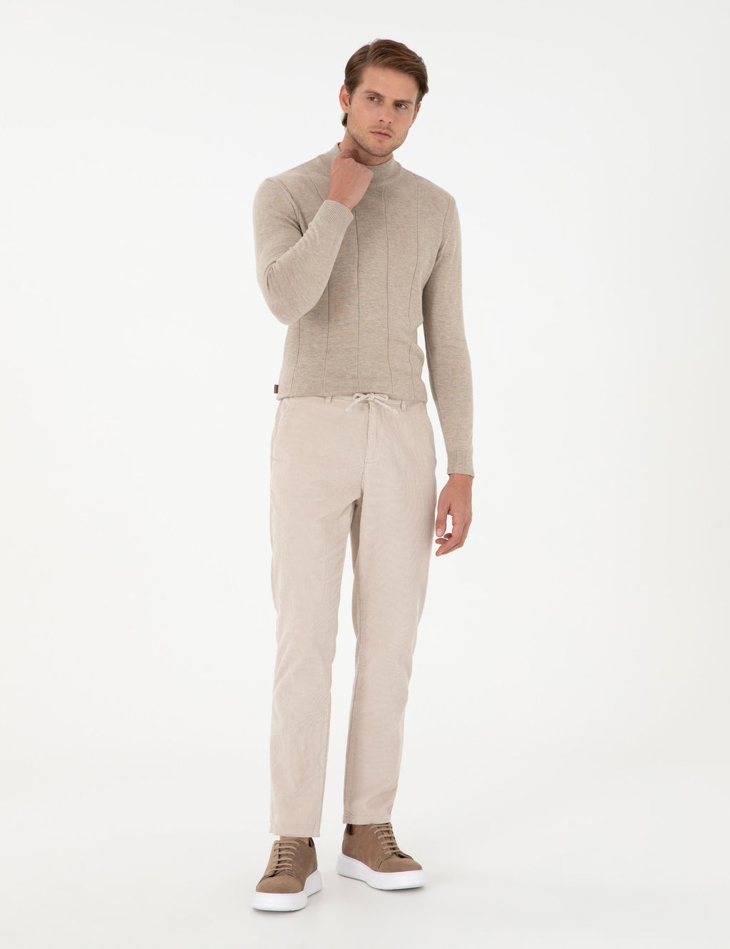 Bej Carrot Fit Kanvas Pantolon - Pierre cardin фото 3