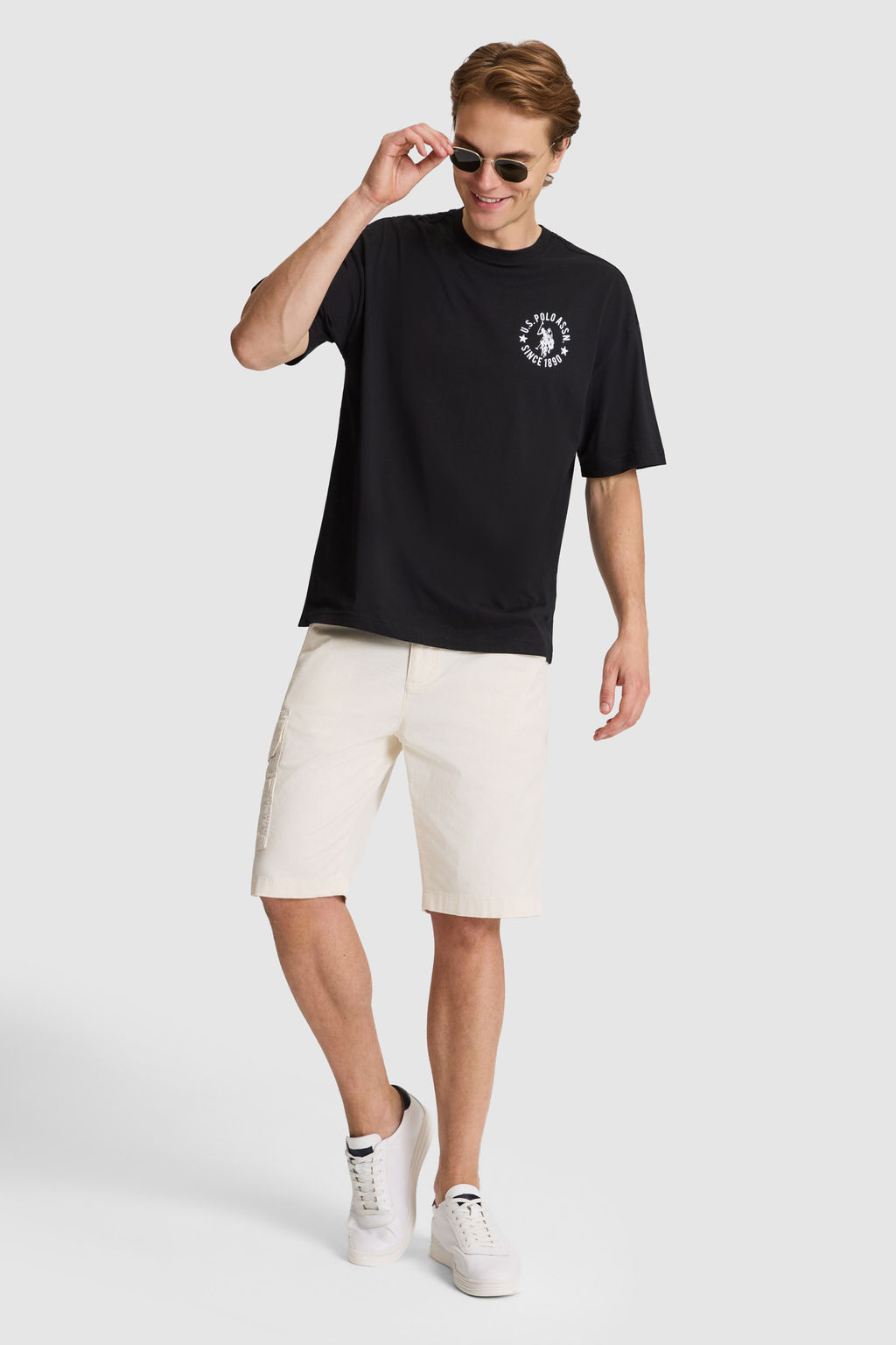 Erkek Siyah Oversize Fit Bisiklet Yaka Ti__rt - U.s. polo assn фото 4