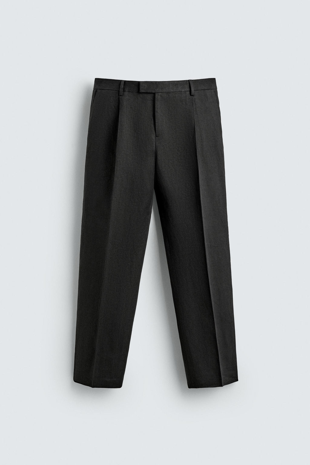 PANTAL?N TRAJE TWILL 100% LINO AARON LEVINE X ZARA / Negro  фото 5