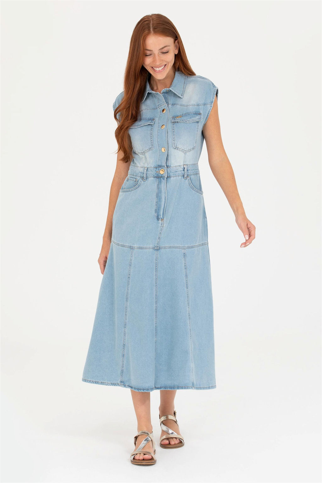 U. S. Polo Assn Женское синее джинсовое платье - U.s. polo assn фото 3