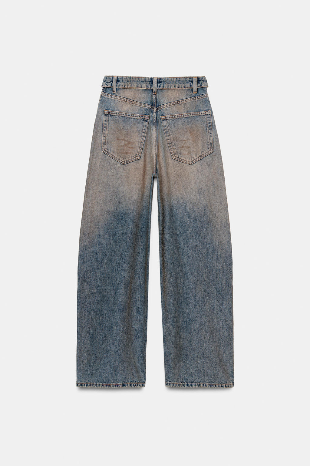 JEANS CINTURA DOBLADA TRF TIRO MEDIO / Azul / Gris - Zara фото 8