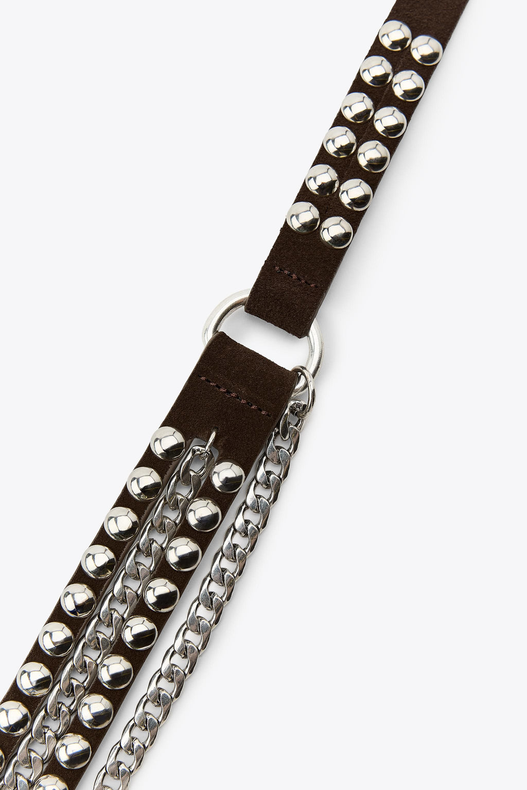 CONTRAST DOUBLE LEATHER CHAIN BELT - Zara фото 4