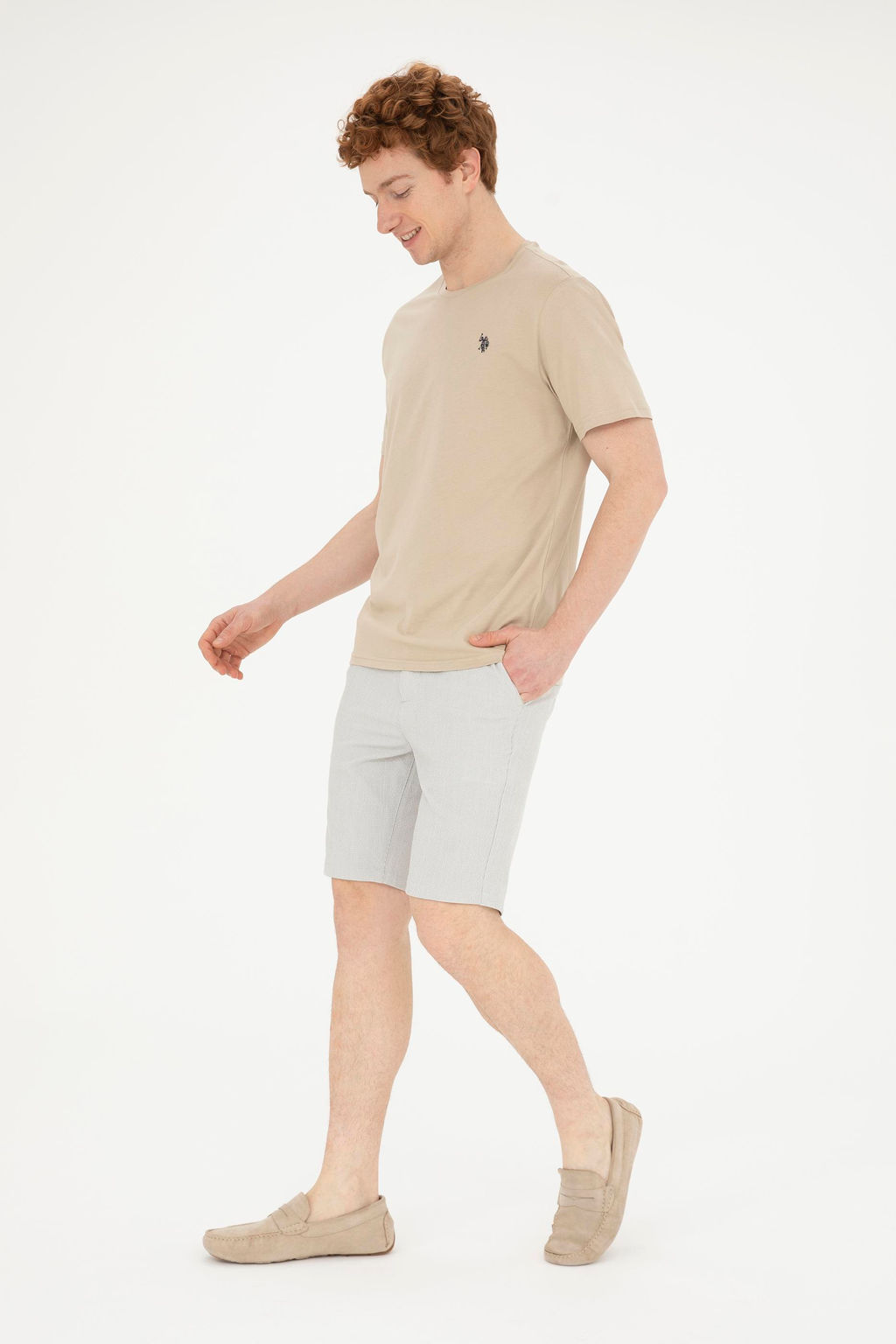 Мужская базовая футболка светло-хаки - U.s. polo assn фото 4