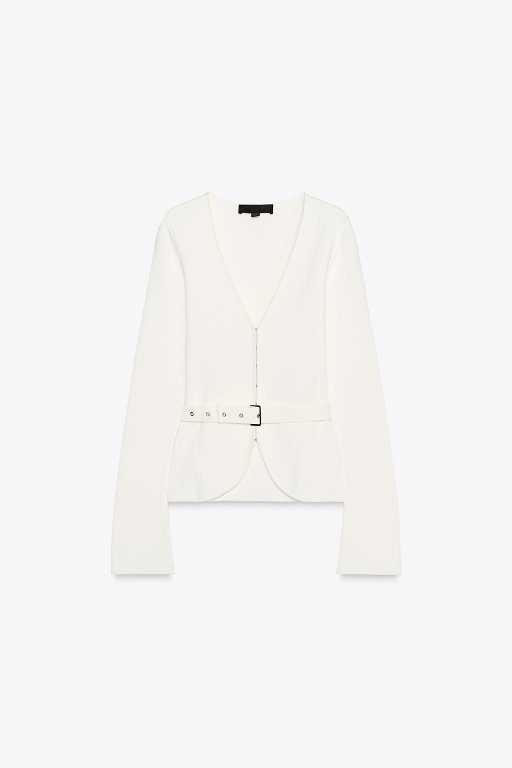 PLAIN KNIT CARDIGAN WITH BELT - Zara фото 7