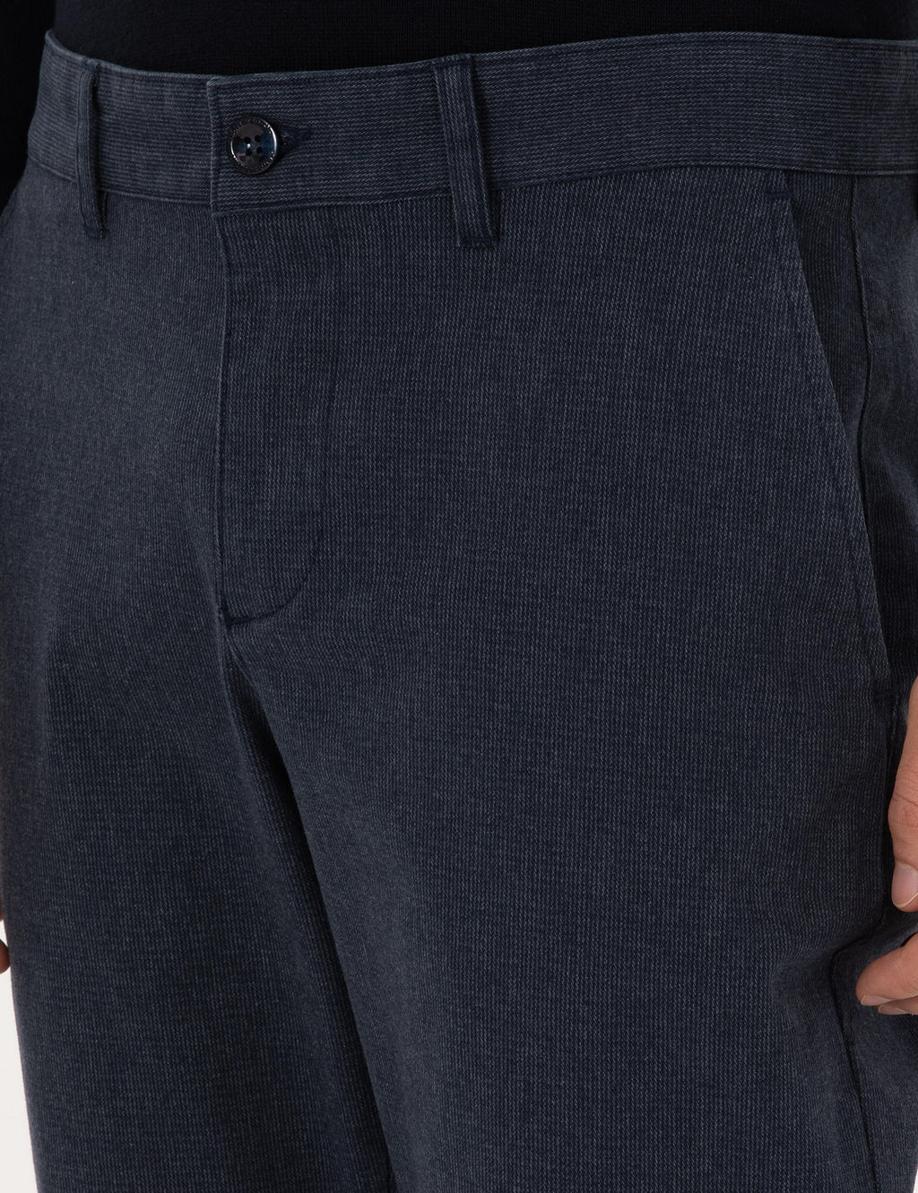 Lacivert Slim Fit Kanvas Pantolon