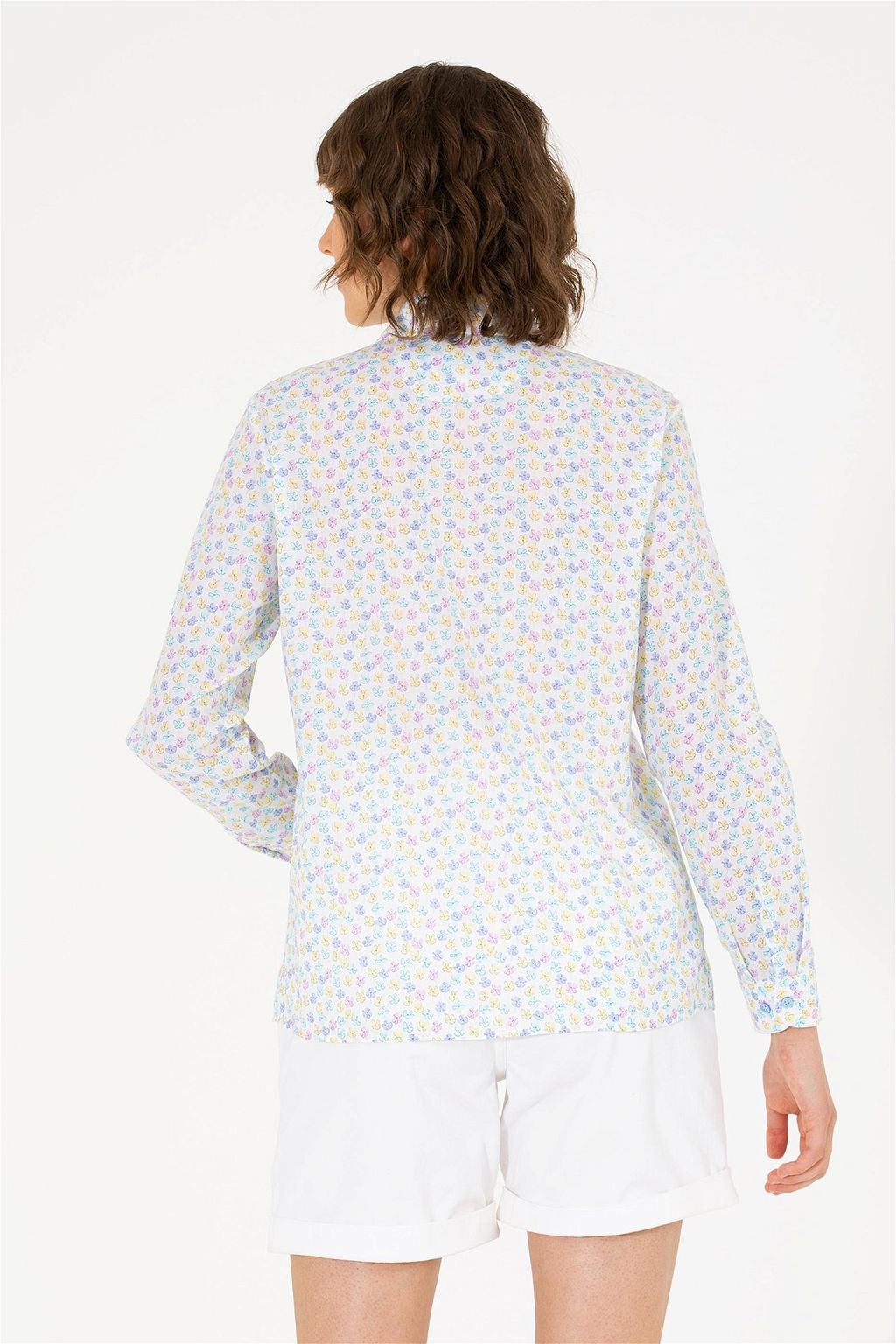 Женская синяя рубашка с длинным рукавом Неожиданная скидка в корзине - U.s. polo assn фото 5