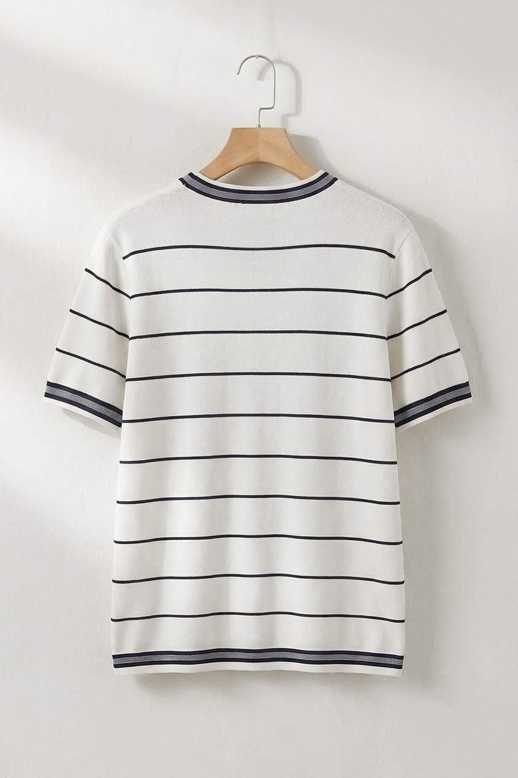 Ekru Regular/Normal Kesim Cizgili Triko T-Shirt TMNSS26TS00021 - Trendyolmilla фото 6