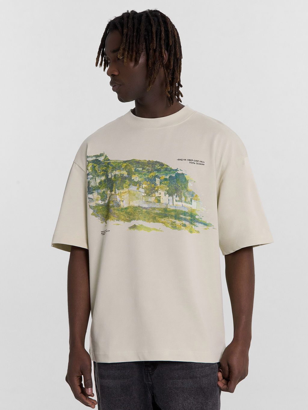 ФУТБОЛКА МУЖСКАЯ св.фисташка +печать 111883