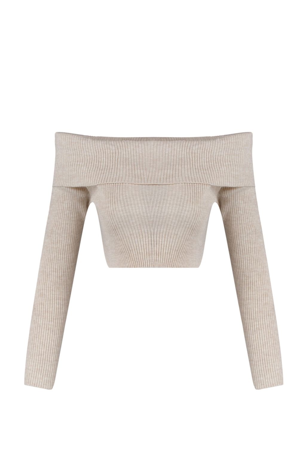 Tas Super Crop Carmen Yaka Triko Kazak TWOAW22KZ1897 - Trendyolmilla фото 7