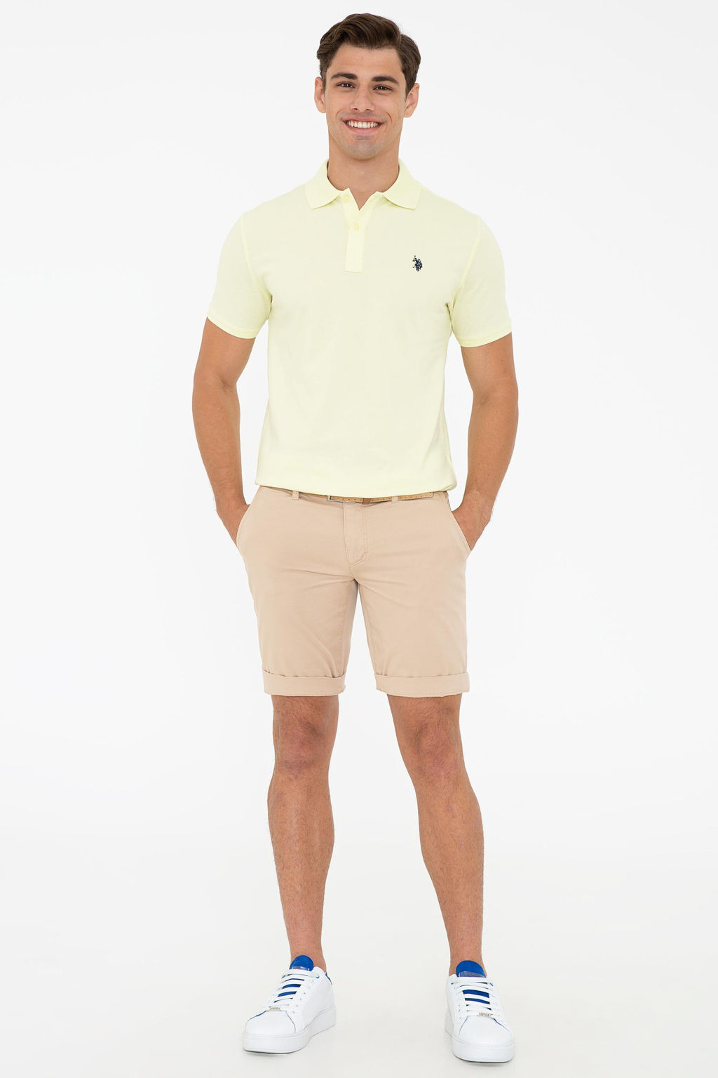 Мужская базовая футболка цвета морской волны с воротником-поло Неожиданная скидка в корзине - U.s. polo assn фото 4