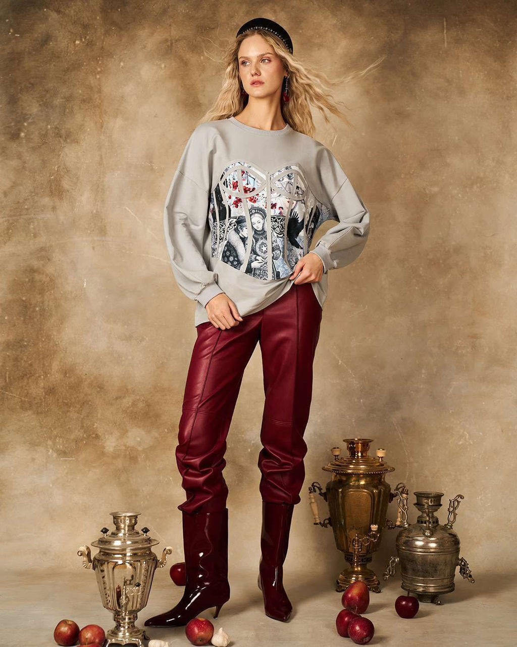 Свитшот с принтованным корсетом 95% хлопок, 5% лайкра - Sahar art lab фото 5