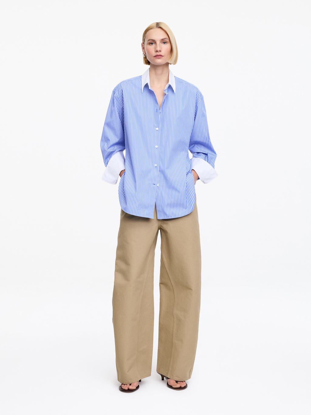 Pantalones de algod?n estilo barrel - H&m фото 2