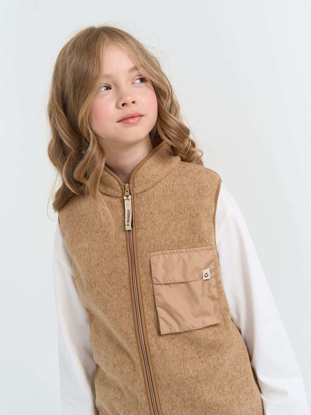 Жилет флисовый Бежевый меланж 7+ - Bungly фото 2