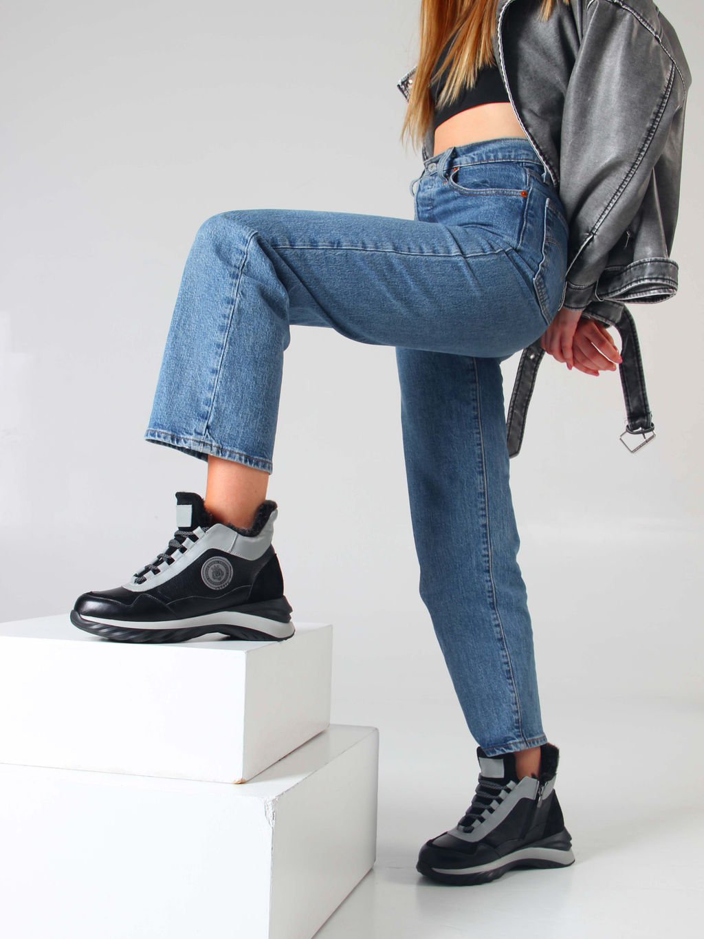 Ботинки EDART 350.uno2 bl. черный серый/шерсть - Ed'art фото 10