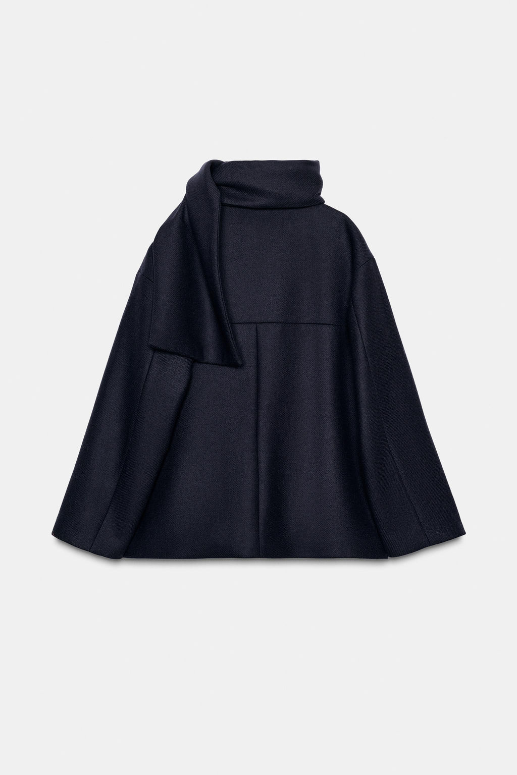 SHORT WOOL COAT WITH SCARF - Zara фото 7