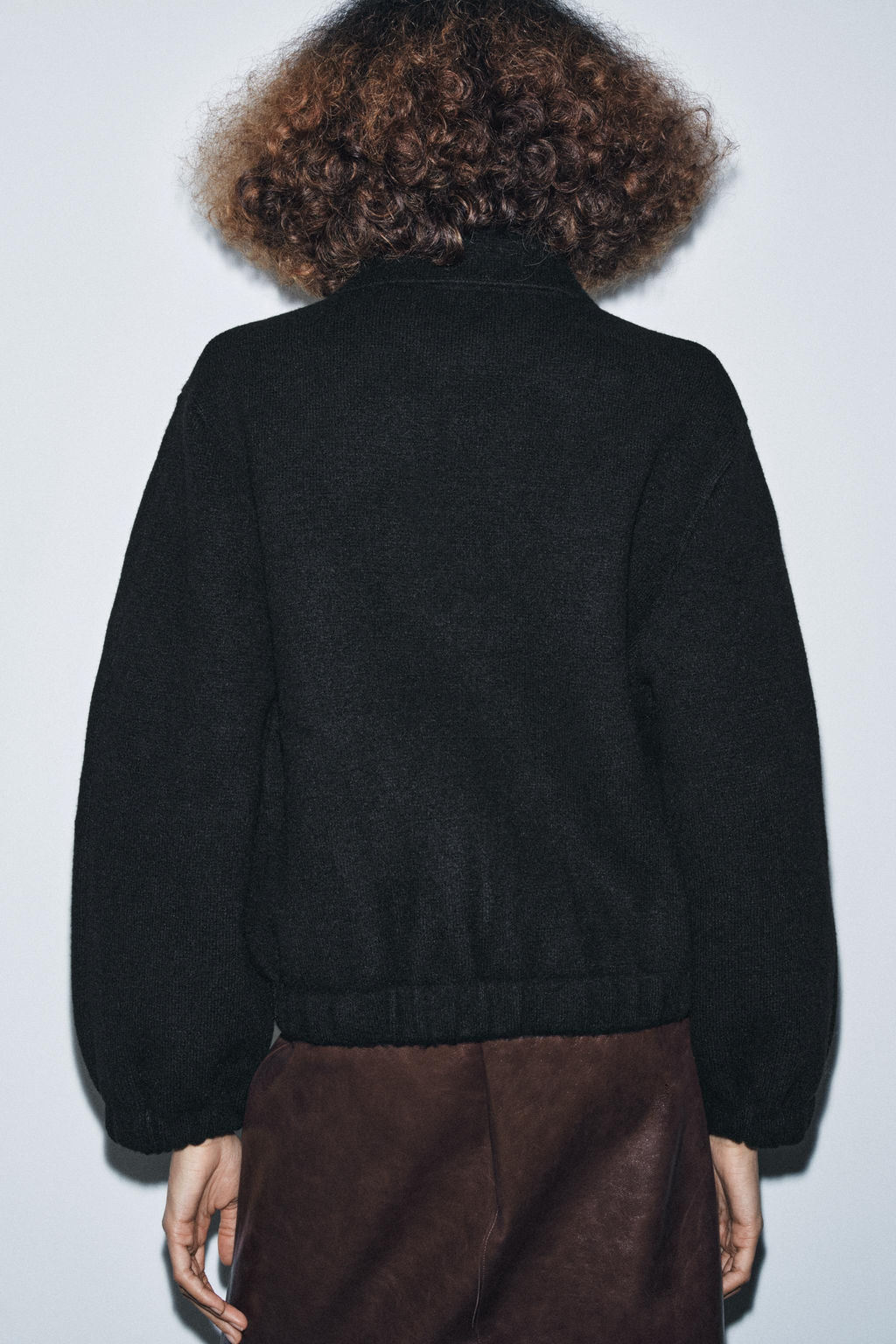 ZIP-UP KNIT BOMBER JACKET - Zara фото 3