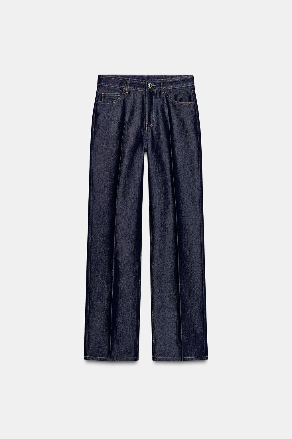 JEANS Z1975 STRAIGHT MID-WAIST CREASED - Zara фото 7