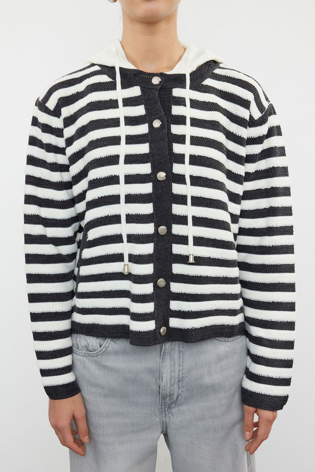 Antrasit Kapusonlu Triko H?rka TWOAW25HI00070 - Trendyolmilla фото 4