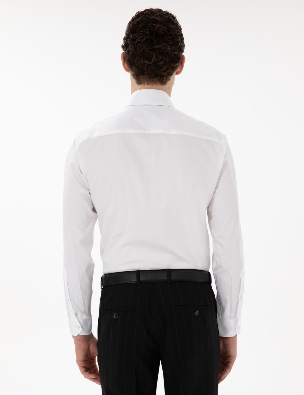 Beyaz Slim Fit Uzun Kollu G_mlek