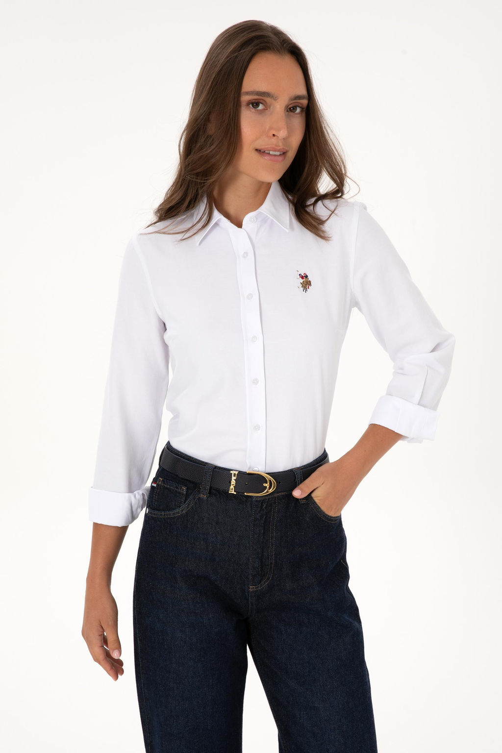 Kad_n Beyaz Uzun Kollu Basic G_mlek Sepette S_rpriz _ndirim - U.s. polo assn фото 3