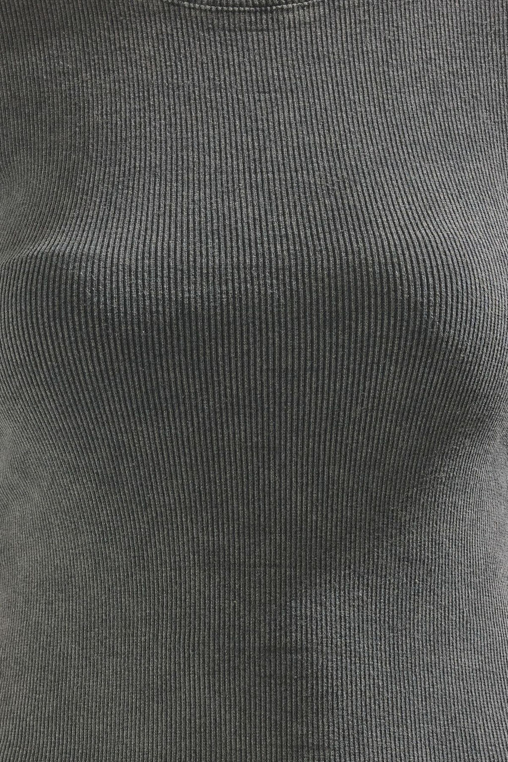 Antrasit Y?kamal? Fitilli Fitted/Vucuda Oturan Bisiklet Yaka Esnek Orme Bluz TWOSS23BZ00025