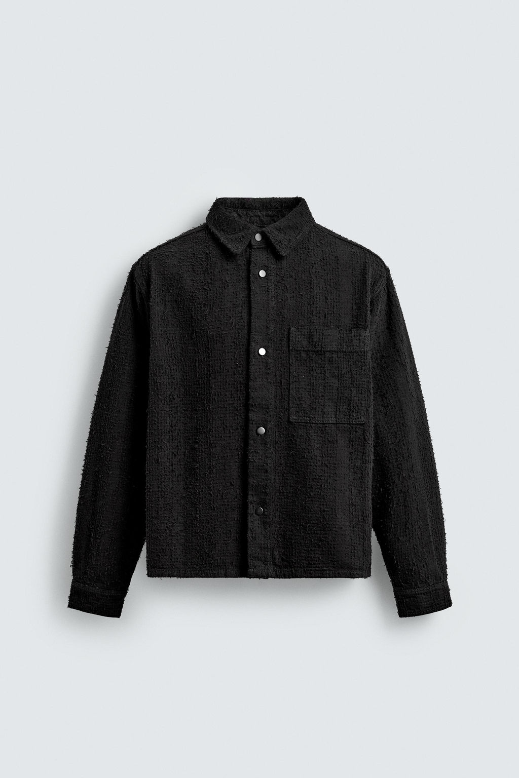 TEXTURED JACQUARD DENIM SHIRT - Zara фото 7