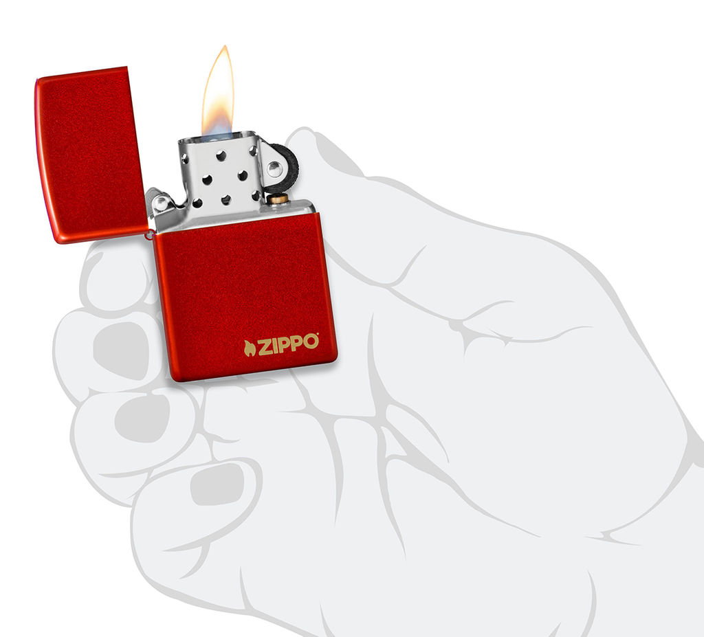 Зажигалка ZIPPO Логотип с металлизированным красным покрытием | Logo Metallic Red 49475ZL  фото 5