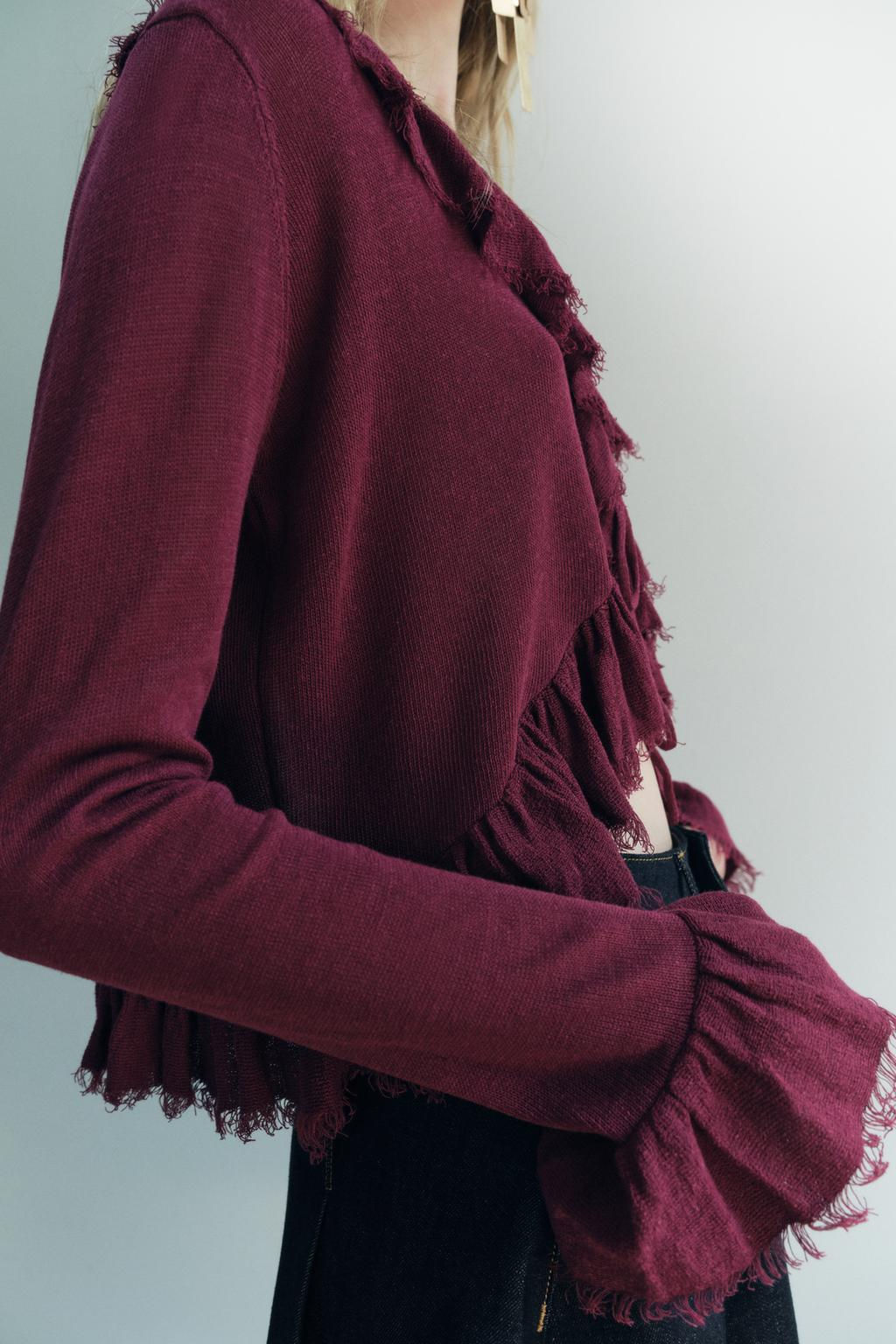 RUFFLED KNIT BLOUSE - Zara фото 4