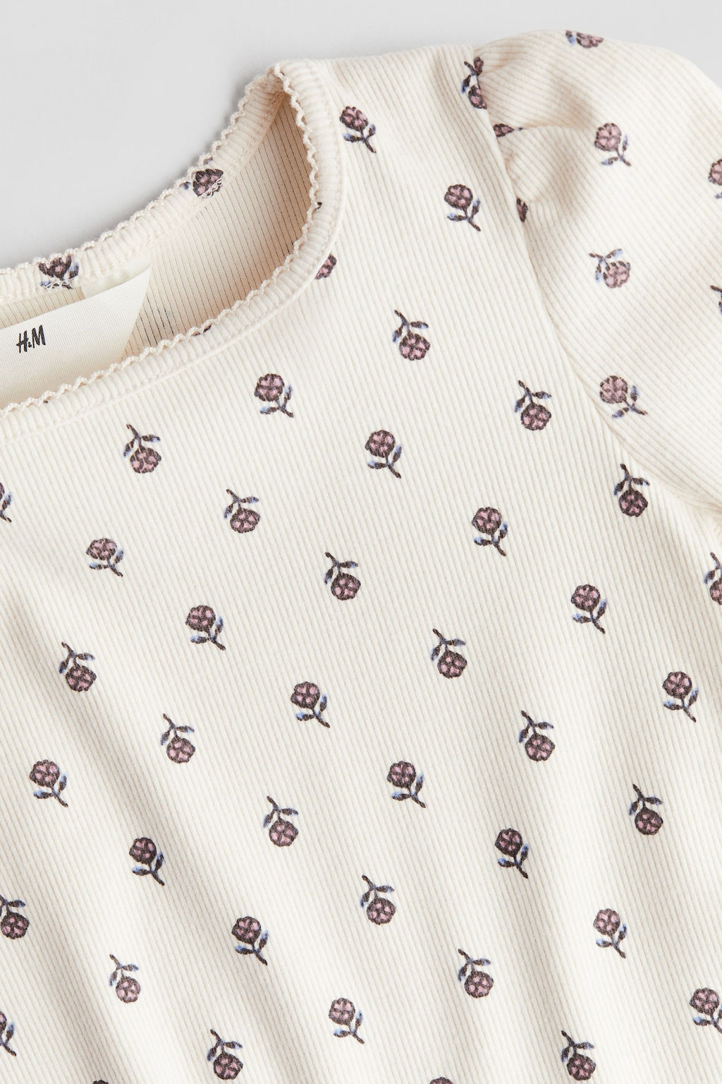 Camiseta de punto con ribetes de picot - H&m фото 2