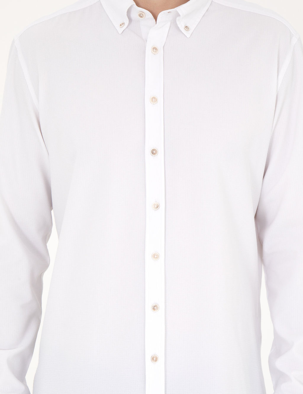 Beyaz Slim Fit Uzun Kollu G_mlek