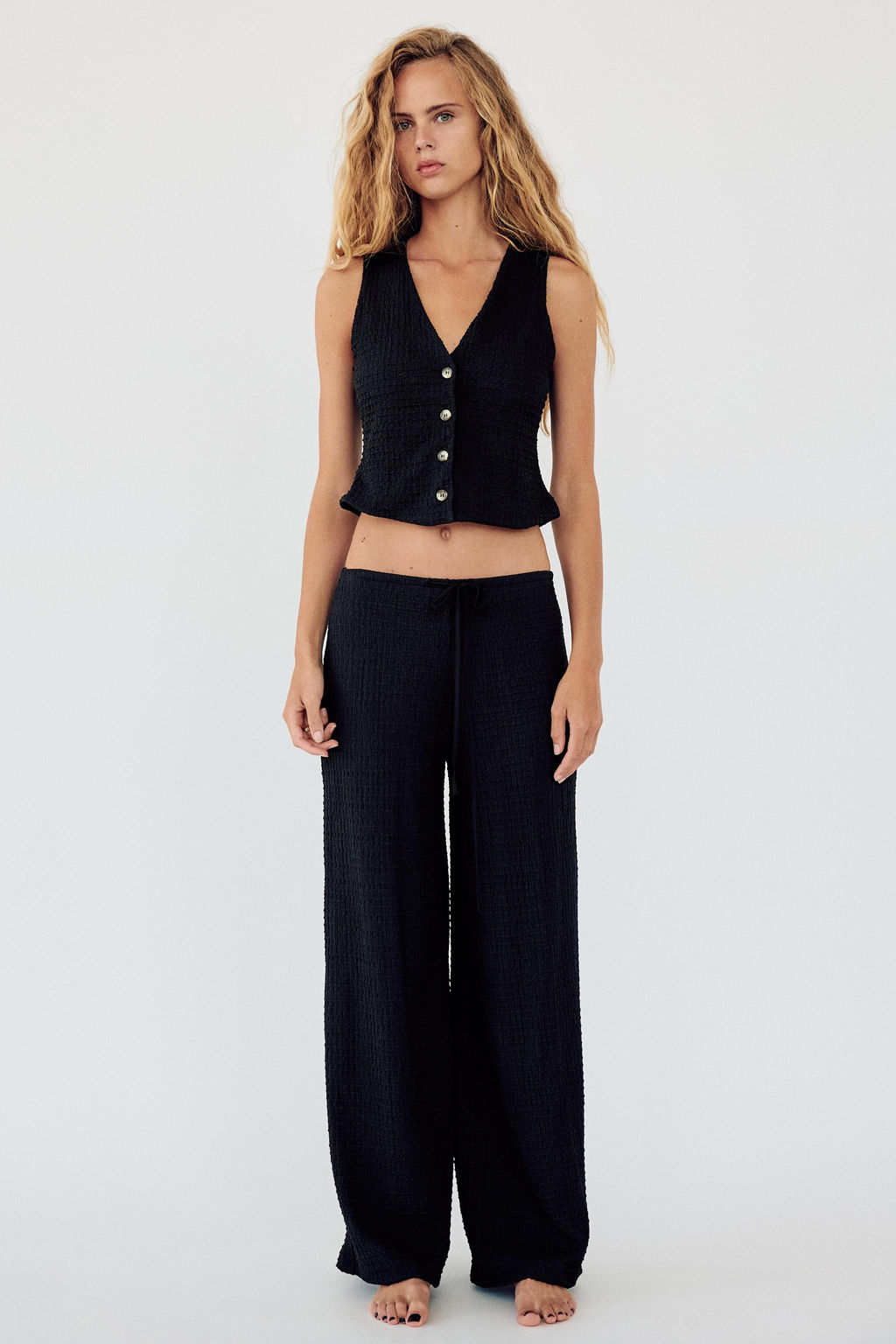 TEXTURED STRAIGHT-FIT TROUSERS - Zara фото 38