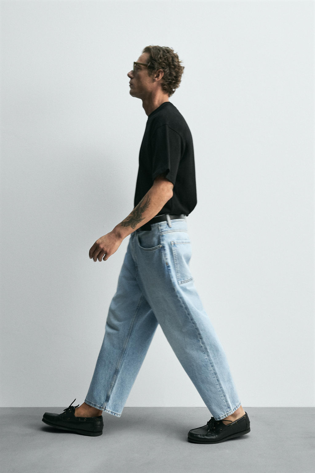TAPERED WIDE-LEG JEANS - Zara фото 6