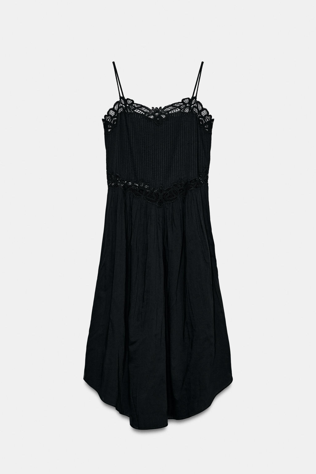 VESTIDO MIDI ENCAJE ZW COLLECTION / Negro - Zara фото 7