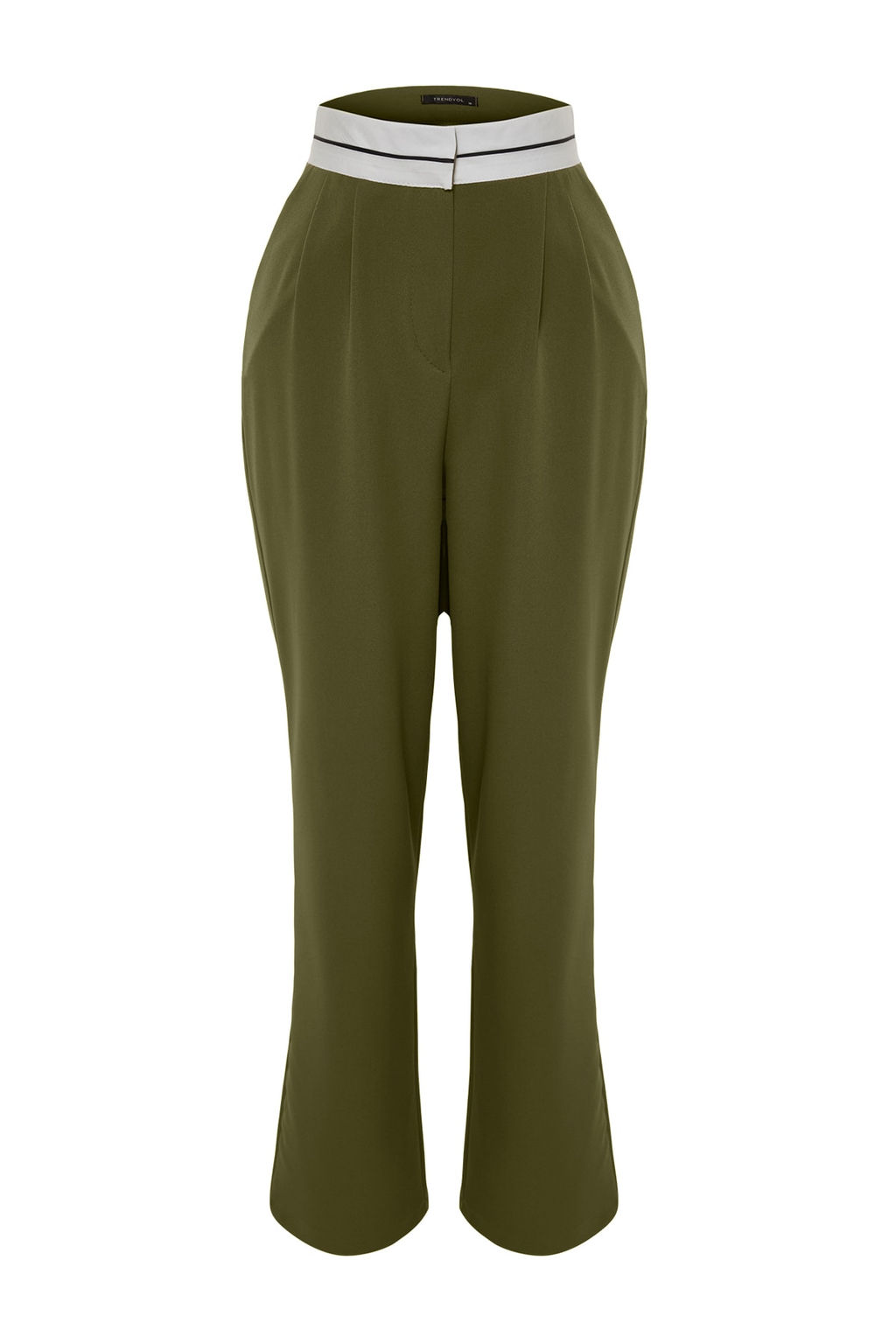 TRENDYOLMILLA Siyah Wide Leg/Genis Paca Yuksek Bel Kemer Detayl? Dokuma Kumas Pantolon TWOSS23PL00150  фото 6