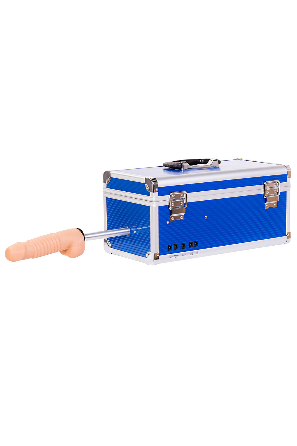 Секс-машина Diva Fuck Box, c двумя насадками, металл, синяя, 39 см  фото 3