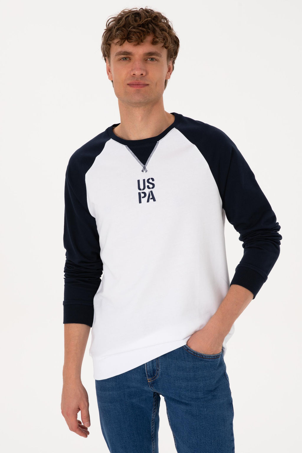 Erkek Bisiklet Yaka Regular Fit Lacivert Sweatshirt - U.s. polo assn фото 3