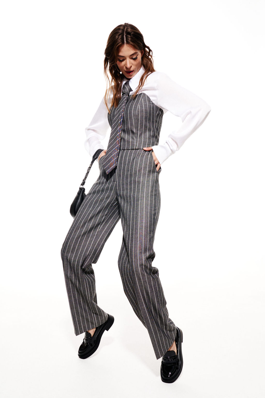 Костюм трехпредметный (блузка+брюки+галстук) - Elletto фото 26