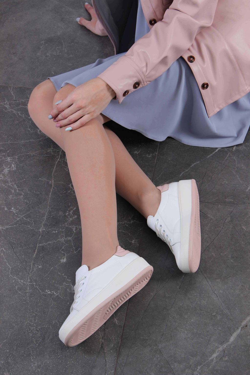 Кеды 131.143.Белый-розовый