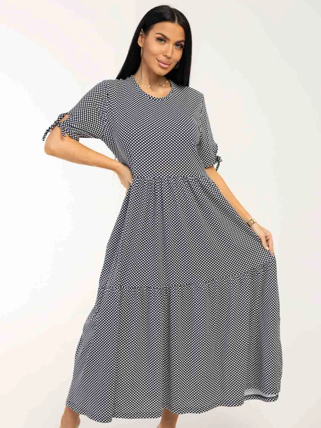 Платье женское, цвет черный белый - Барболета фото 4